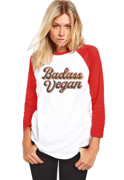 Bad Ass Vegan - Womens Baseball Top
