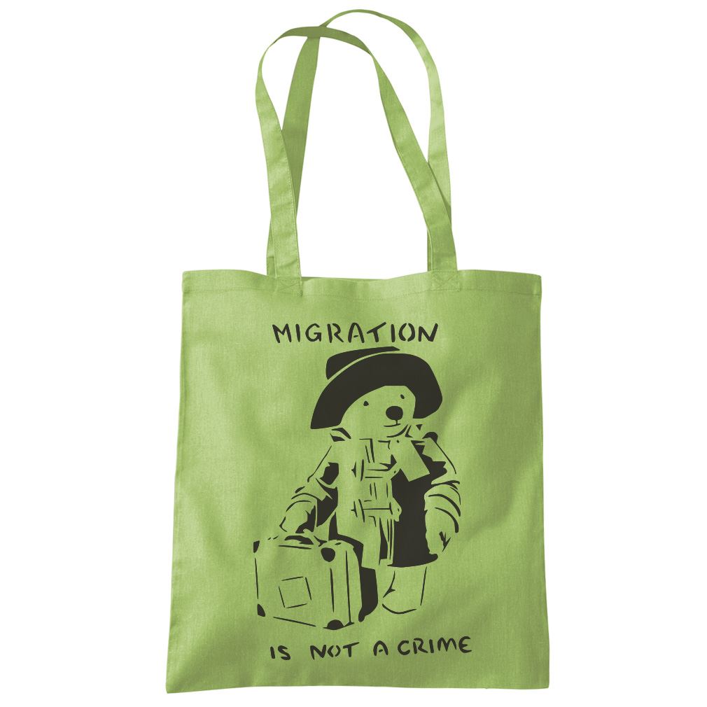 Migration is not a Crime Banksy - Tote Shopping Bag