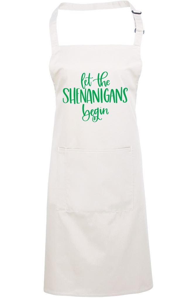 Let the Shenanigans Begin St Patrick's Day - Apron - Chef Cook Baker