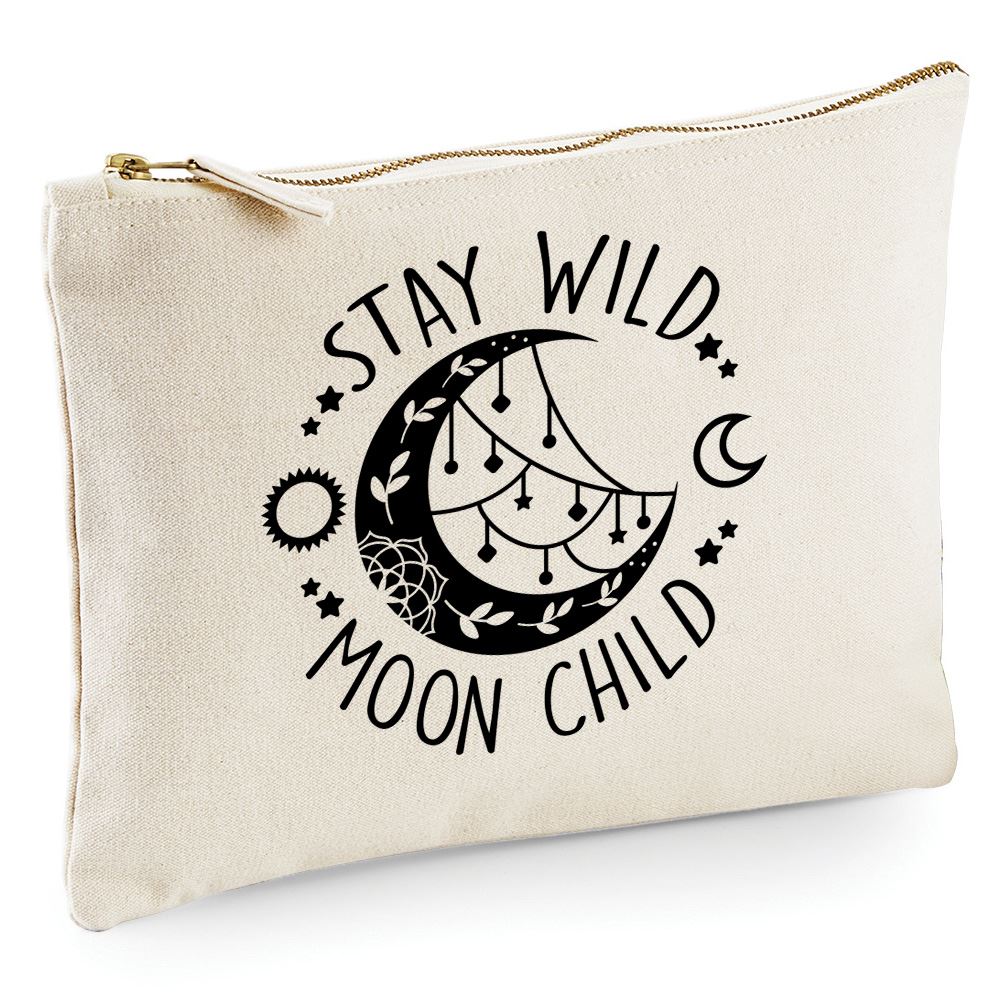 Stay Wild Moon Child - Zip Bag Costmetic Make up Bag Pencil Case Accessory Pouch
