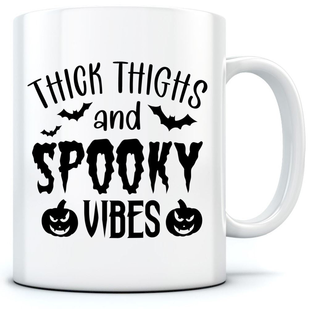 Thick Thighs and Spooky Vibes Pumpkin - Mug for Tea Coffee