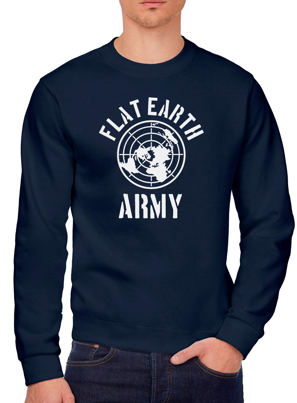 Flat Earth Army Flat-earther Theory - Youth & Mens Sweatshirt
