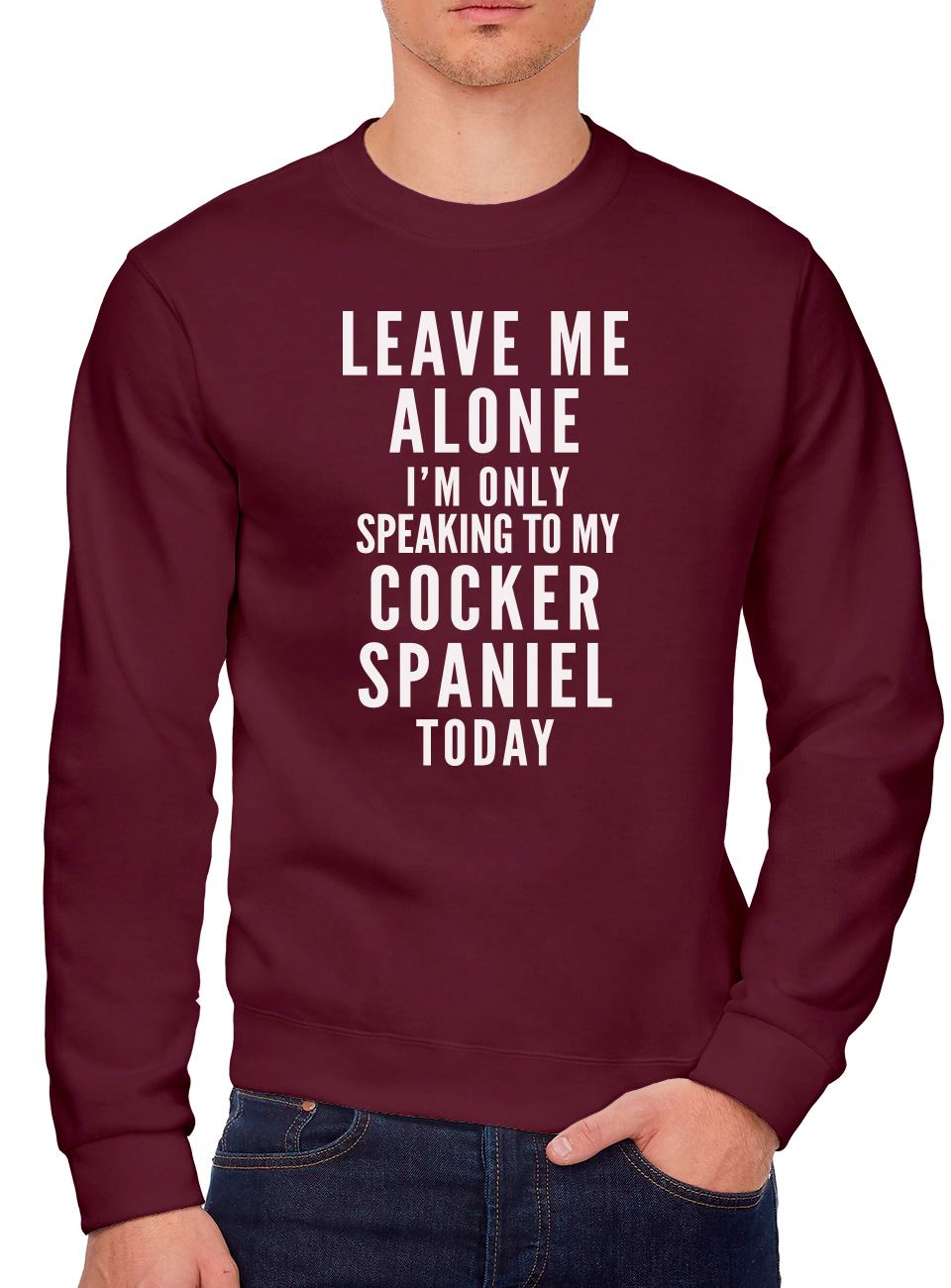 Leave Me Alone I'm Only Talking To My Cocker Spaniel - Youth & Mens Sweatshirt