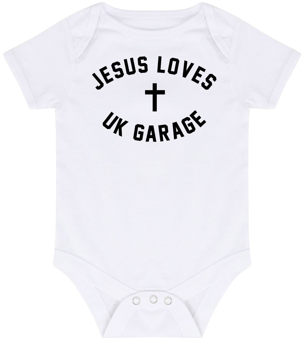 Jesus Loves UK Garage - Baby Vest Bodysuit Short Sleeve Unisex Boys Girls