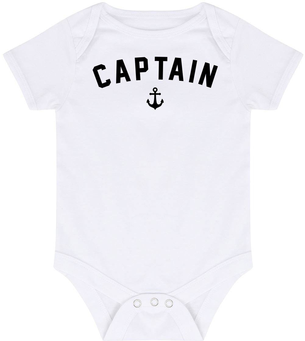 Captain - Baby Vest Bodysuit Short Sleeve Unisex Boys Girls