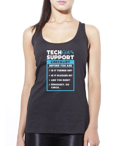 Tech Support Checklist Funny Sysadmin - Womens Vest Tank Top