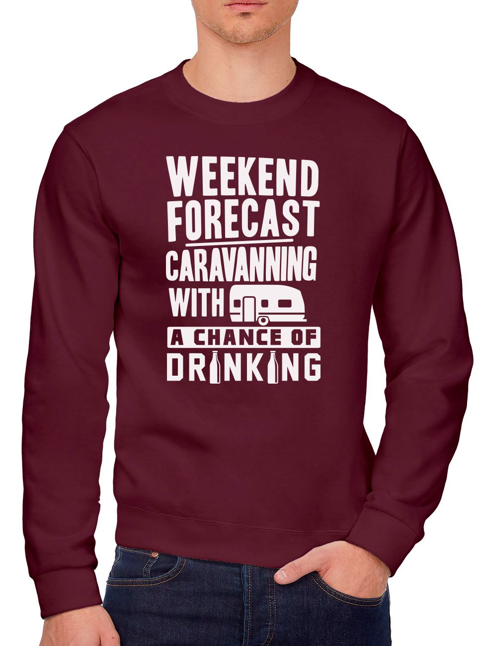Weekend Forecast Caravanning with a Chance of Drinking - Mens Sweatshirt