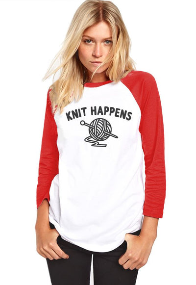 Knit Happens - Womens Baseball Top