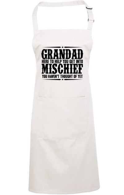 Grandad Here To Help You Get Into Mischief - Apron - Chef Cook Baker